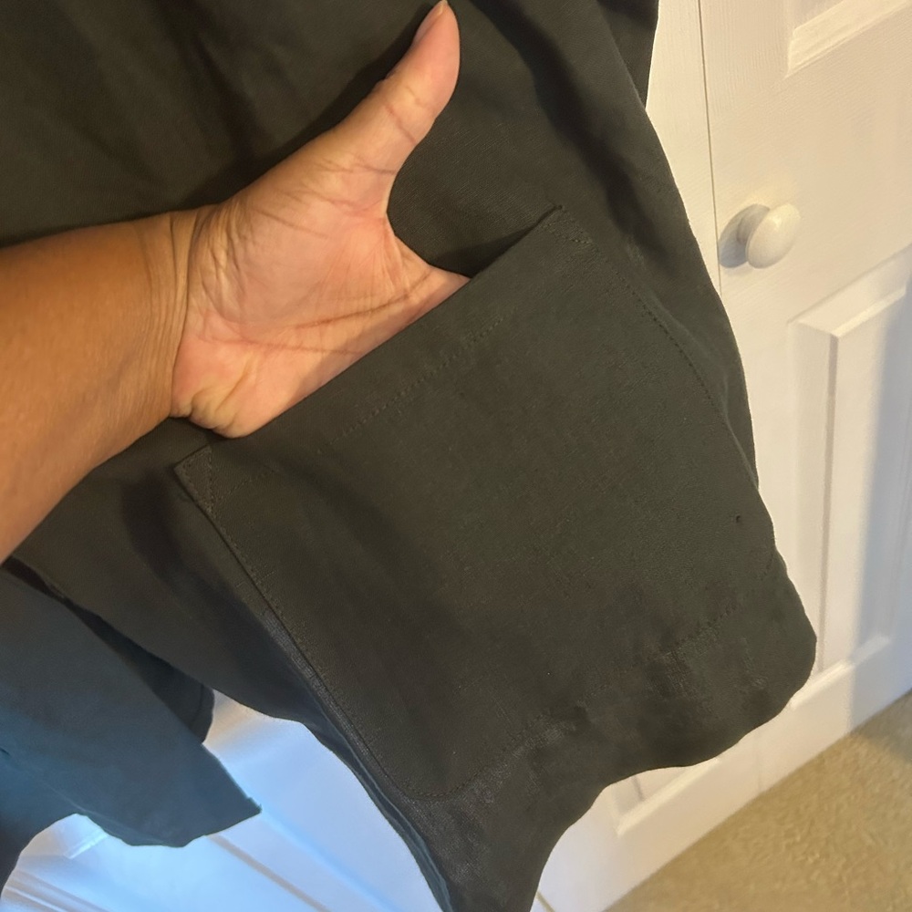 Women's Black Linen Shirt by Essentials - Picture 3 of 5